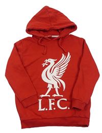 Červená fotbalová mikina FC Liverpool a kapucňou