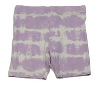 Lila-bílé batikované elastické kraťasy Primark