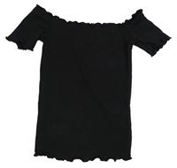 Černé žebrované crop tričko PRIMARK vel.176