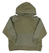 Khaki teplákovo/šusťáková mikina s kapucňou H&M
