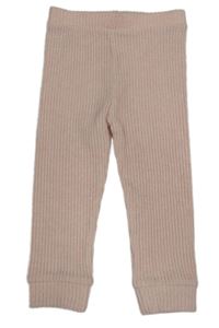 Světlerůžové úpletové žebrované tepláky Tu