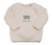 Svetloružová chlpatá mikina s medvěďom Little nutmeg