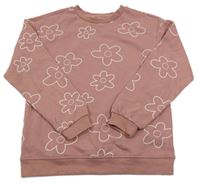 Staroružová mikina s kvietkami PRIMARK