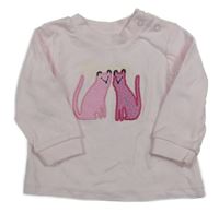 Světlerůžové triko s kočkami bebe bonito