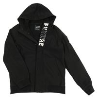 Černá softshellová bunda s nápisem a kapucí Chapter young