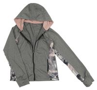 Sivo-vzorovaná športová prepínaci mikina s kapucňou Primark