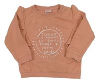 Svetloružová mikina s nápisom F&F