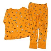 Oranžové pyžama s halloweenským motívom George
