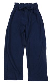 Tmavomodré rebrované nohavice