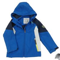 Modro-biela softshellová bunda s kapucňou C&A