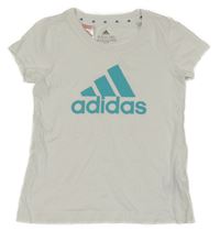 Bílé tričko s logem Adidas