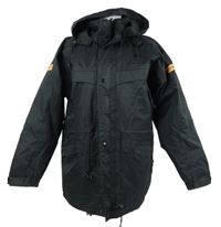 Pánska čierna šušťáková jarná bunda s kapucňou