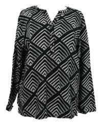 Dámska čierno-biela vzorovaná blúzka Cecil