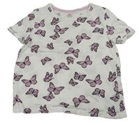 Biele crop tričko s motýly Primark