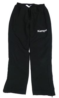 Černé šusťákové podšité kalhoty s nápisem