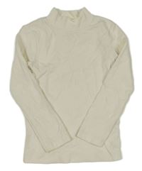 Smetanové žebrované triko se stojáčkem F&F