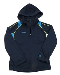 Tmavomodro-modrá sportovní propínací mikina s kapucí Jako