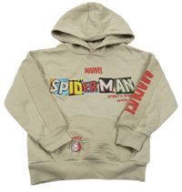 Béžová mikina s nápisem kapucňou Marvel