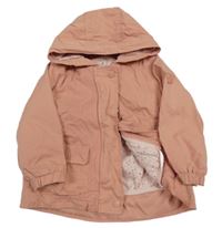 3v1 -Růžová šusťáková celoroční bunda s kapucí + mikina C&A