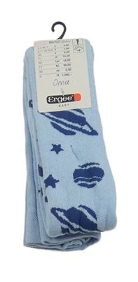 Nové - Svetlomodré thermo pančuchy s planetami Ergee