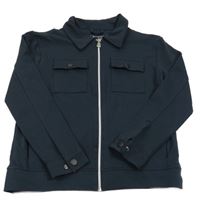 Tmavomodrá prepínaci mikina s golierikom