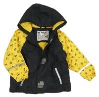 Černo-žlutá nepromokavá jarný s plachetnicemi a kapucňou Lupilu