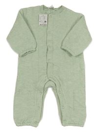 Nové - Zelenkavý melírovaný žebrovaný overal Hema