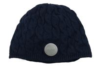 Tmavomodrá vzorovaná pletená čepice s nášivkou reima
