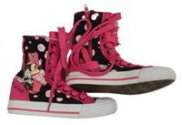 Čierno-fuchsiové vysoké plátenky  s Minnie Disney vel.27
