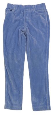 Světlemodrofialové sametové žebrované tregíny