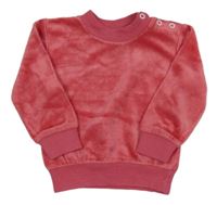 Růžová sametová mikina 