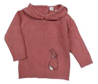 Růžový svetr s límečkem M&S