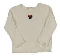 Biele rebrované tričko s Minnie H&M