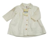 Nové - Bílé žebrované propínací šaty s límečkem C&A