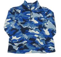 Modro-biela army fleecová funkčná mikina Mountain Warehouse