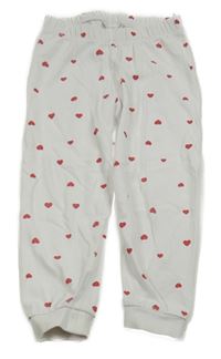 Biele ľahké tepláky so srdiečkami H&M