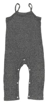 Tmavosivé melírované rebrované úpletové na traké nohavice