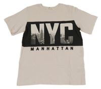 Svetloružová -antracitové tričko s nápisom H&M