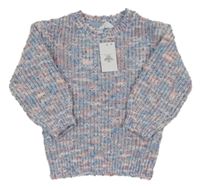 Nové - Světlemodro-růžový melírovaný svetr Primark