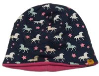 Tmavomodrá podšitá čapica s jednorožcami