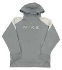 Šedo-bílá sportovní mikina s kapucí Nike