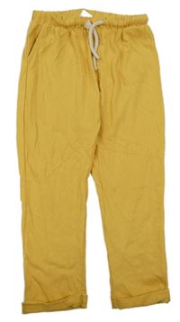 Hořčicové lehké tepláky H&M