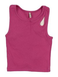 Ružový rebrovaný crop top Only