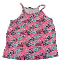 Neonově růžový top s květy Primark