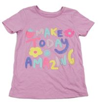 Růžové tričko s nápisem Nutmeg 