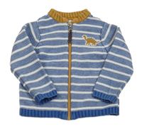 Modro-biely pruhovaný prepínaci sveter s dinosaurom John Lewis