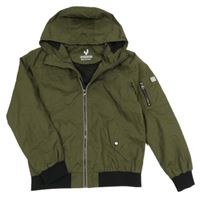 Khaki šušťáková jarná bunda s kapucňou Ayacuho