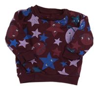 Vínová mikina s hviezdičkami a planetami Primark