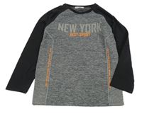 Sivo-čierne tričko s nápisom Sezon