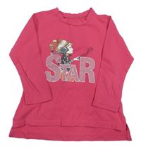 Tmavorůžové triko s holčičkou 